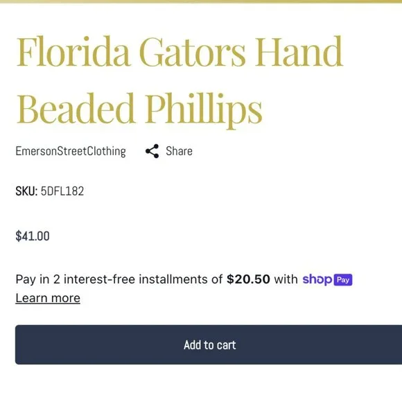 University of Florida Gators UF Hand Beaded Cuff Bracelet Orange Blue Beads NEW - Picture 2 of 2